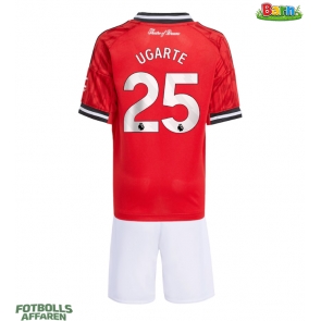 Manchester United Manuel Ugarte #25 Hemmaställ Barn 2025-26 Kortärmad (+ Korta byxor)